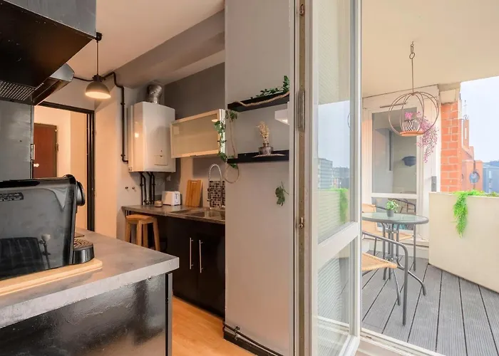 Grand T2 à 8mn De Lille Et Stadium Terrasse Et Parking Privé Villeneuve-d'Ascq